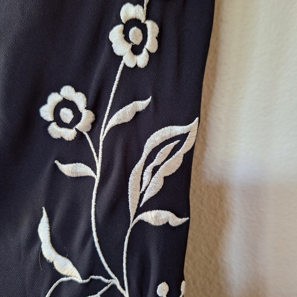 Alex Evenings Dark Fairy Black Sleeveless Embroidered Fringe Dress Womens Size 6 - Picture 6 of 8